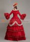 Red Southern Belle Rococo Wedding Dress Theater Costume 2