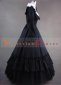 Black Cotton Long Sleeve Gothic Victorian Dress 1