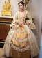Champagne Victorian Dresses Square Collar Jacquard Vintage Party Ball Gown