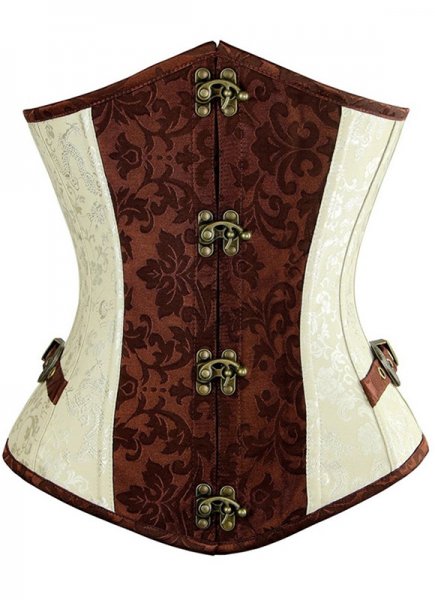 Gothic Steampunk Brown Vintage Underbust Corset
