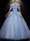 Cinderella Blue Sparkling Star Ball Dress Theatre Stage Princess Dresses