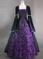 Purple Medieval Lady Renaissance Faire Brocade Velvet Victorian Dress
