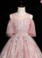Flower Girl Flutter Sleeve Pink Tulle Prom Homecoming Dresses 2
