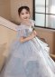 Blue Children Princess Party Sweet Ball Gown 5