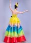 Women Hanging Neck Sequin Tulle Samba Dance Twirl Dresses 2
