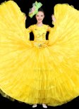 Yellow Sparkling Sequins Super Large Skirt Ball Gown Dance Party Carnival Dress up