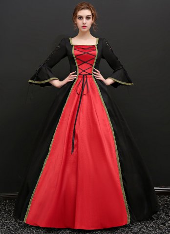 ゴシックヴァンパイアファンタジーガウン高級ハロウィンマスカレードコスチューム