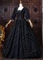 Vintage Black Floral Cotton Gothic Victorian Ball Dress 2