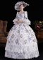 Pink Purple Floral Lace Short Flare Sleeve Floor Length Venice Carnival Dress 5