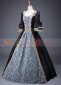 Black Short Sleeves Retro Lace Embroidered Masquerade Ball Gown Theater Dress