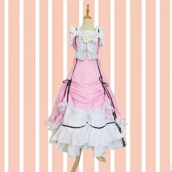 Black Butler Ciel Phantomhive Women Pink Dress Cosplay Costume Plus Size