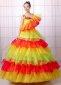 Tulle Ruffled Dance Costume for Women Carnival Outfit
