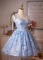 Blue Corset Spaghetti Straps Mini Party Formal Dress 1
