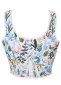 Historically Inspired Printed Overbust Corset Top White