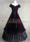 Purple Velvet Short Sleeve Gothic Victorian Dress 2