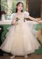 White Mesh Sequin Wedding Engagement Formal Dress For Children