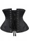 Black Hip Gores Embroidery Applique Underbust Corset 1