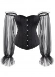 Black Long Sleeve Off Shoulder Corset Top