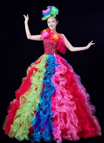 Women Carnival Costume Colorful Dance Tulle Tutu Dresses