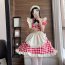 Black and Red Plaid Japanese Lolita Dress Sexy Maid Uniform Outfit