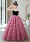 Rose Flower Sleeveless Christmas Party Dress Beauty Contest Ball Gown 2