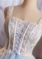 Blue A line Straps Lace Mini Corset Prom Homecoming Dress 2