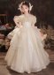 Flower Girls White Princess Mesh Wedding Dress For Children