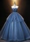 Dark Blue Off-The-Shoulder Sleeveless Prom Formal Dresses