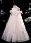 Children Flutter Sleeve Sequin Tulle Dress Banquet Beauty Contest Dresses 1
