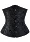 Black Brocade Underbust With Hip Gores