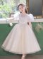 Princess White Sequin Mesh Wedding Party Dress 3
