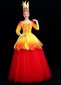 Red And Gold Petal Tulle Dresses 1