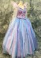 Purple Blue Women Witch Cosplay Dress Halloween Costume 3