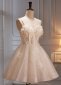 White Spaghett Straps Appliques A Line Mini Formal Dresses