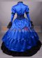 Blue And Black Long Sleeves Bow Renaissance Ball Gown Victorian Dress 3