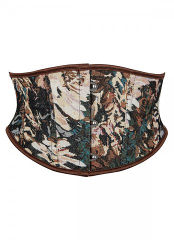 Oil Painting Printed Short Underbust Corset