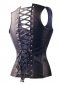 Black Steampunk Leather Waistcoat Corset 1