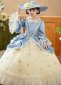 Girls Marie Antoinette Ball Gown Children Victorian Souther Bell Blue Dress 4
