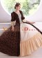 Coffee Floral Women Gothic Victorian Dress Gown 1