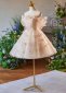Girls Pink Off the Shoulder Applique Graduation Dress 1
