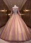 Shining Tulle Embroidery Applique Long Sleeve Formal Prom Dress 1