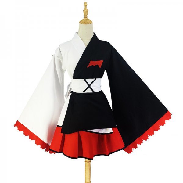 New Adult 4 Pieces Danganronpa Cosplay Black And White Bear Kimono Cosplay Anime Costume