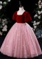 Children Vintage Burgundy Velvet Tulle Masquerades Party Dress 2