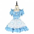 Newest Balck/Blue/Pink/Wine Red Cosplay Maid Uniform Japanese Lolita Dress