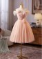 Pink Off the Shoulder Beaded Flower Short Cocktail Dress 3