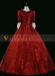 Wine Red Tea Party Garden Floral Dress for Women 3