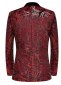 A Men Wine Red Cashew Flower Sequin Floral Suit Jacket Blazer 2