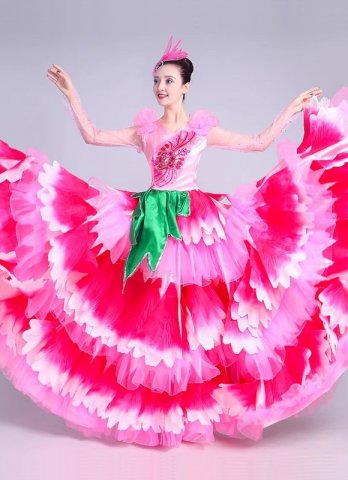 Women Theater Carnival Dance Petal Dresses