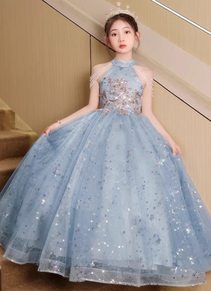 Flower Girls Children Sleeveless Strapless Formal Dress