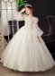 Girls White Glitter Engagement Wedding Dresses 1